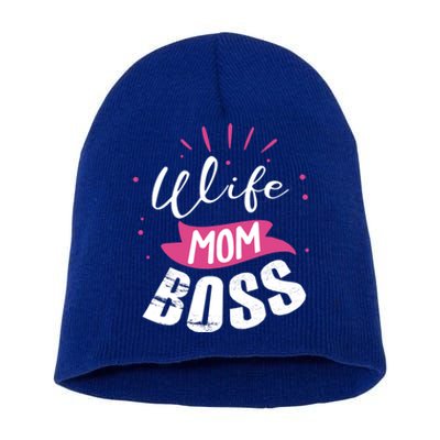 Wife Mom Boss Wife Mum Chef Meaningful Gift Short Acrylic Beanie