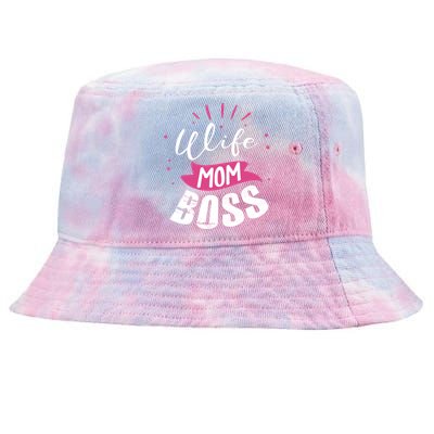 Wife Mom Boss Wife Mum Chef Meaningful Gift Tie-Dyed Bucket Hat