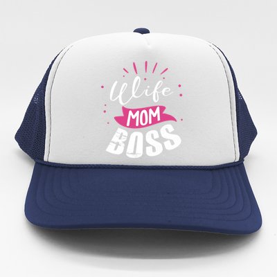 Wife Mom Boss Wife Mum Chef Meaningful Gift Trucker Hat