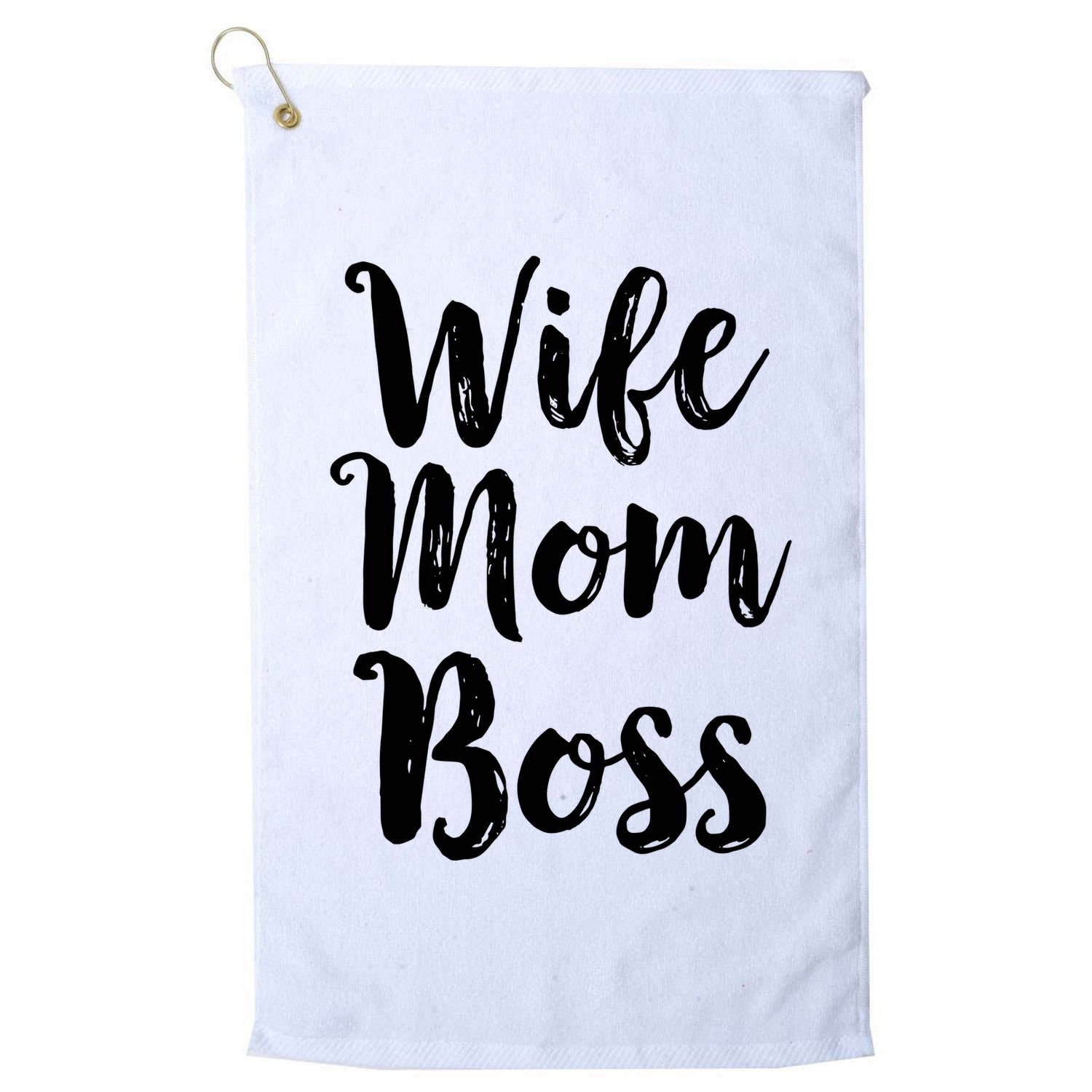 Wife Mom Boss Mothers Day Gift Mommy Mama Momma Golf Towel