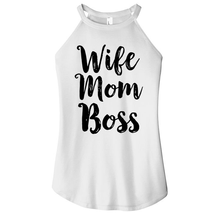 Wife Mom Boss Mothers Day Gift Mommy Mama Momma Women's Perfect Tri Rocker Tank