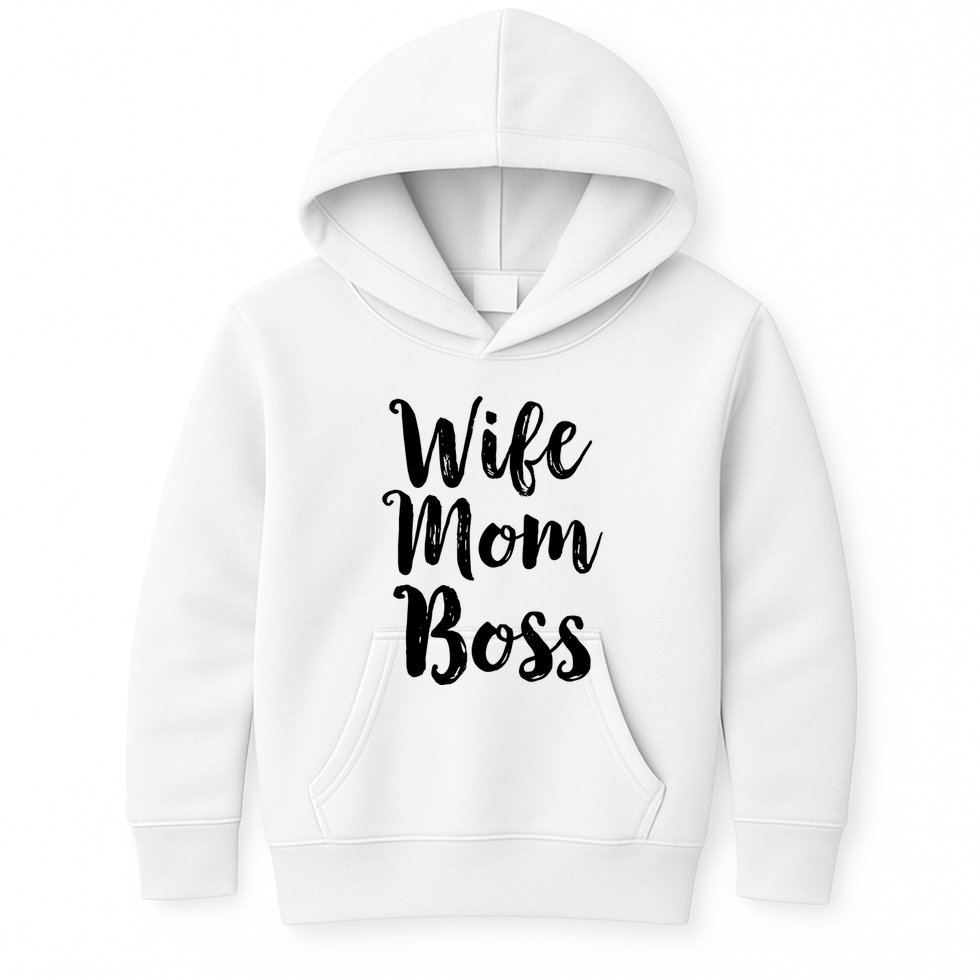 Wife Mom Boss Mothers Day Gift Mommy Mama Momma Kids Hoodie