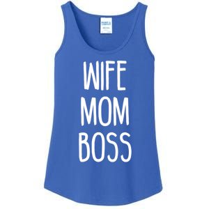 Wife Mom Boss Mother's Funny Statet Cute Gift Ladies Essential Tank