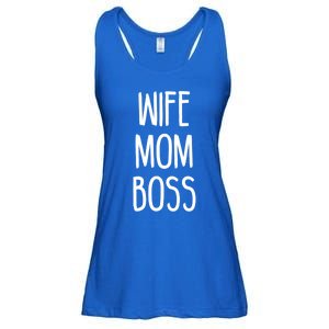 Wife Mom Boss Mother's Funny Statet Cute Gift Ladies Essential Flowy Tank