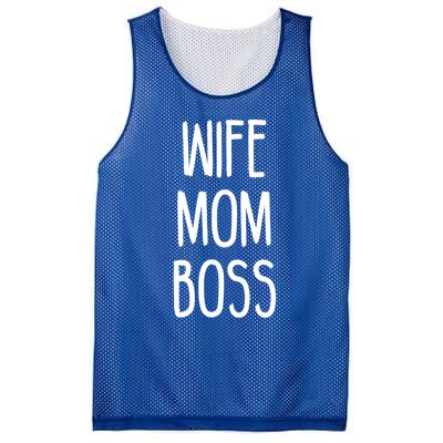 Wife Mom Boss Mother's Funny Statet Cute Gift Mesh Reversible Basketball Jersey Tank