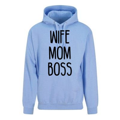 Wife Mom Boss Mother's Funny Statet Cute Gift Unisex Surf Hoodie