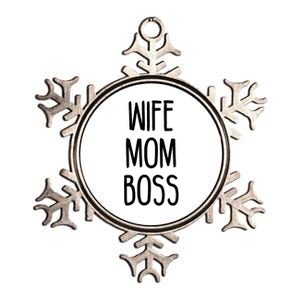 Wife Mom Boss Mother's Funny Statet Cute Gift Metallic Star Ornament