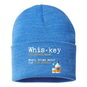 Whiskey Magic Brown Water For Fun People Gift Ing Ers Funny Gift Sustainable Knit Beanie