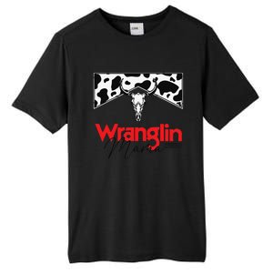 Wrangling Mama Bull Skull Leopard Western Mother's Day Tall Fusion ChromaSoft Performance T-Shirt