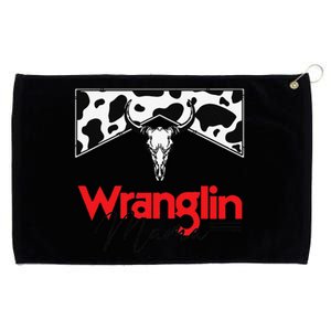 Wrangling Mama Bull Skull Leopard Western Mother's Day Grommeted Golf Towel