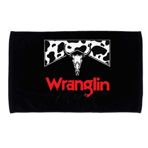 Wrangling Mama Bull Skull Leopard Western Mother's Day Microfiber Hand Towel