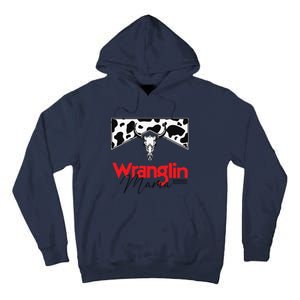 Wrangling Mama Bull Skull Leopard Western Mother's Day Tall Hoodie