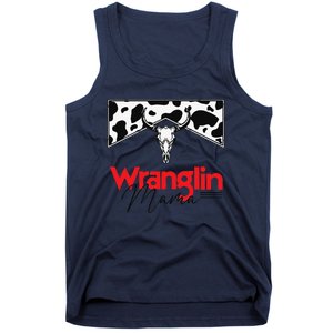 Wrangling Mama Bull Skull Leopard Western Mother's Day Tank Top