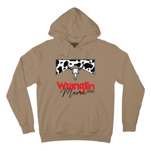 Wrangling Mama Bull Skull Leopard Western Mother's Day Hoodie