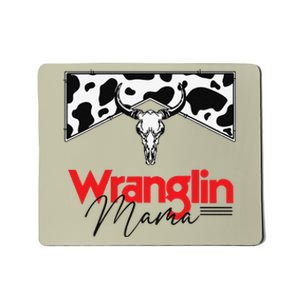 Wrangling Mama Bull Skull Leopard Western Mother's Day Mousepad