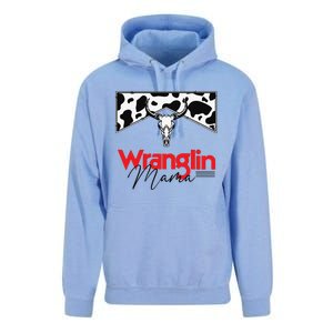 Wrangling Mama Bull Skull Leopard Western Mother's Day Unisex Surf Hoodie