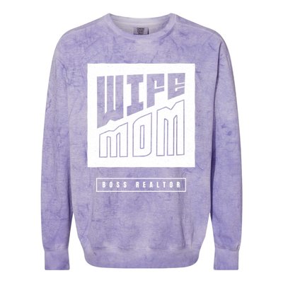 Wife Mom Boss Realtor Female Career Agents Gift Colorblast Crewneck Sweatshirt