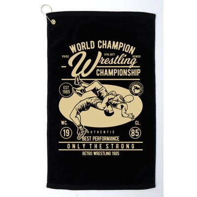 Wrestling Men Boy Wrestle Retro Wrestler Funny Wrestling Golf Towel