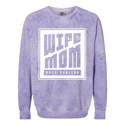 Wife Mom Boss Realtor Female Career Agents Gift Colorblast Crewneck Sweatshirt