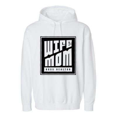 Wife Mom Boss Realtor Female Career Agents Gift Garment-Dyed Fleece Hoodie