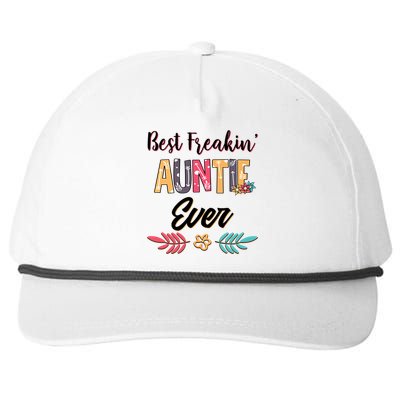 Wo Mom Best Freakin Auntie Ever Floral Arcool Gift Great Gift Snapback Five-Panel Rope Hat