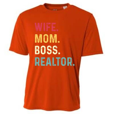 Wife Mom Boss Realtor Female Funny Gift Cooling Performance Crew T-Shirt