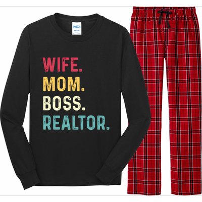 Wife Mom Boss Realtor Female Funny Gift Long Sleeve Pajama Set