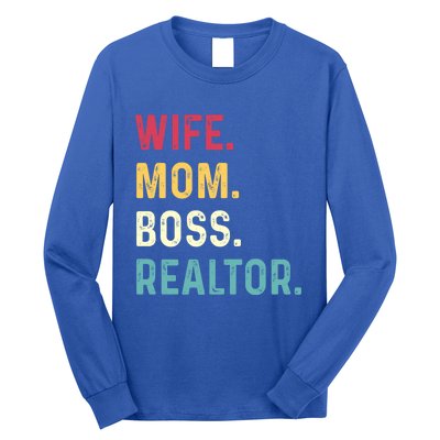 Wife Mom Boss Realtor Female Funny Gift Long Sleeve Shirt