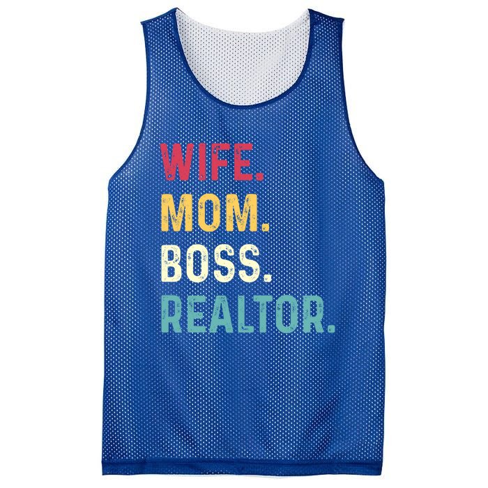 Wife Mom Boss Realtor Female Funny Gift Mesh Reversible Basketball Jersey Tank