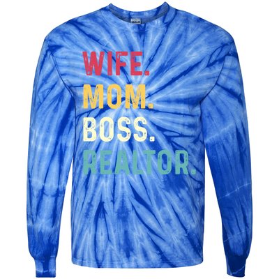 Wife Mom Boss Realtor Female Funny Gift Tie-Dye Long Sleeve Shirt