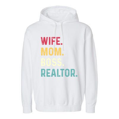 Wife Mom Boss Realtor Female Funny Gift Garment-Dyed Fleece Hoodie