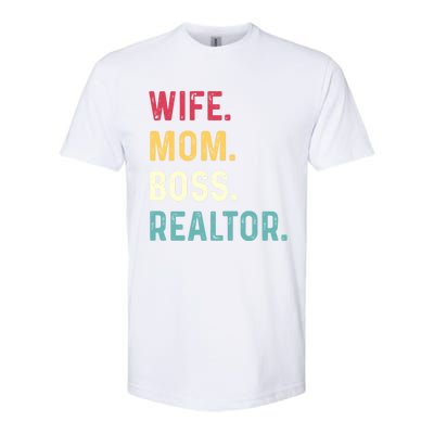 Wife Mom Boss Realtor Female Funny Gift Softstyle CVC T-Shirt