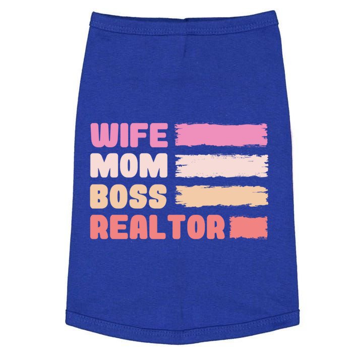 Wife Mom Boss Realtor Funny Real Estate Agent Funny Gift Doggie Tank