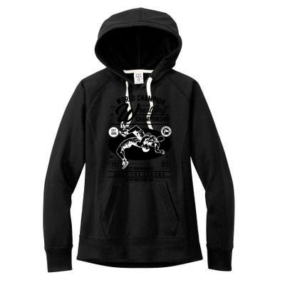 Wrestling Men Boy Wrestle Retro Wrestler Funny Wrestling Women's Fleece Hoodie