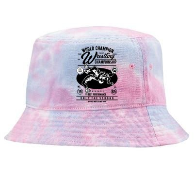 Wrestling Men Boy Wrestle Retro Wrestler Funny Wrestling Tie-Dyed Bucket Hat