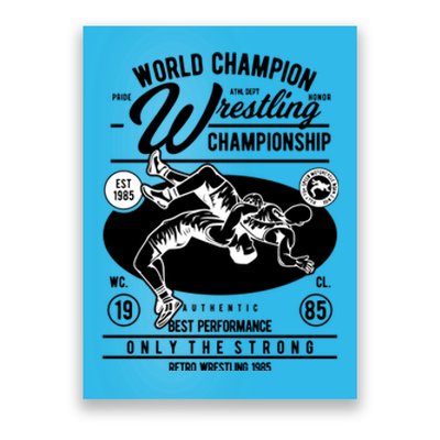 Wrestling Men Boy Wrestle Retro Wrestler Funny Wrestling Poster