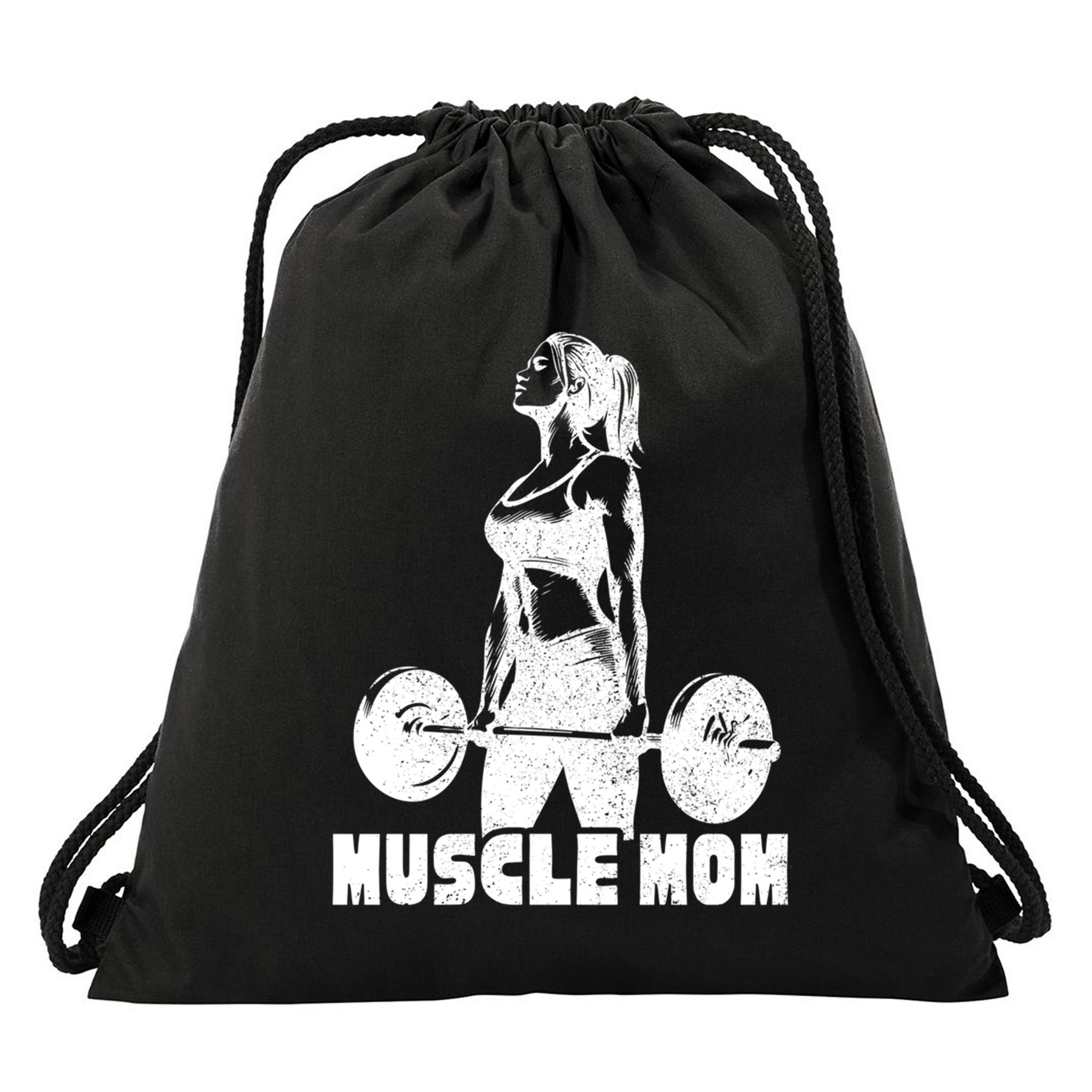 Workout Mom Bodybuilding Moms Working Out Funny Gift Drawstring Bag