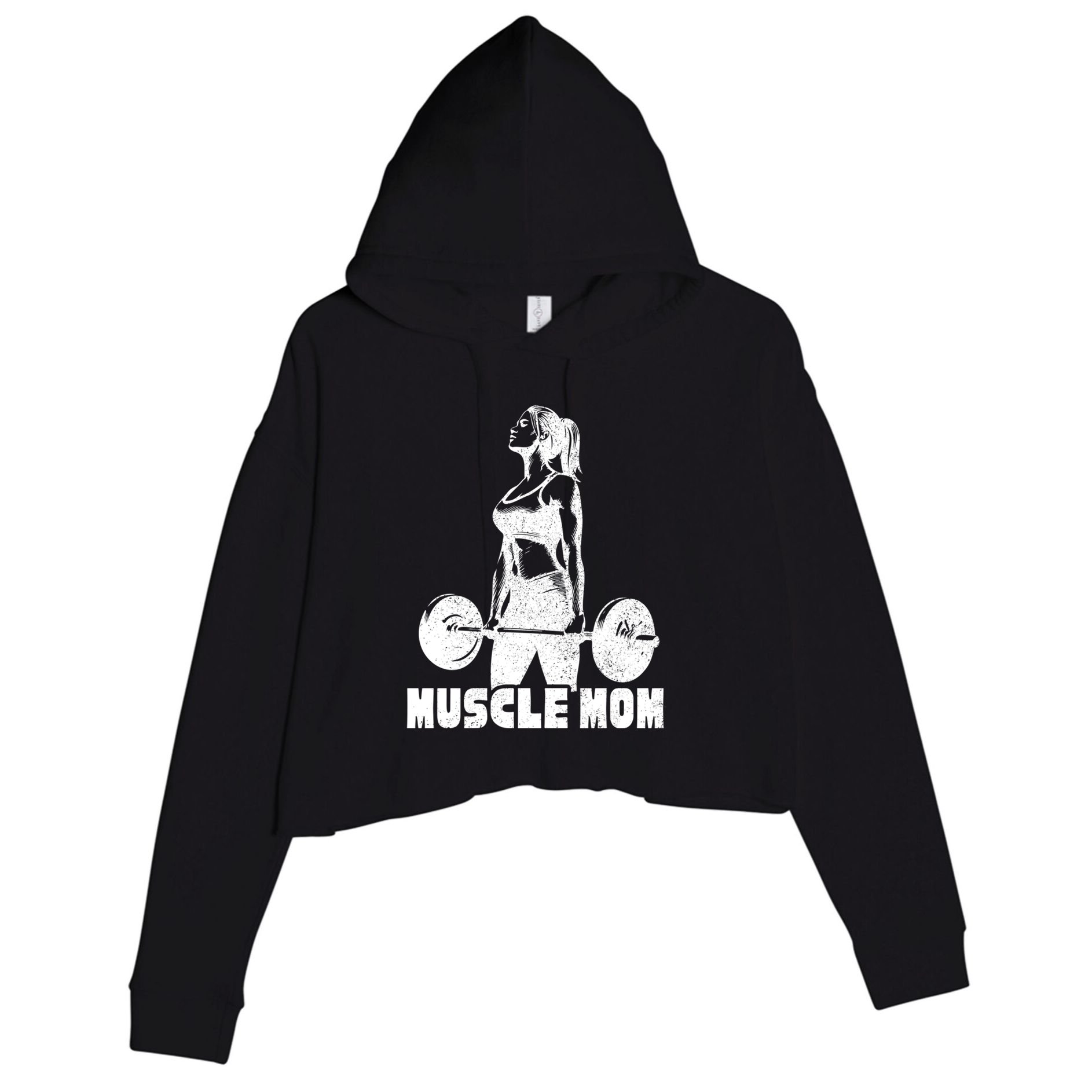Workout Mom Bodybuilding Moms Working Out Funny Gift Crop Fleece Hoodie