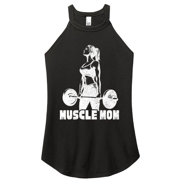Workout Mom Bodybuilding Moms Working Out Funny Gift Women's Perfect Tri Rocker Tank