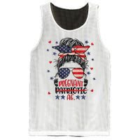 Womens Messy Bun 4th Of July Patriotic Af Pregnant Pregnancy Funny Mesh Reversible Basketball Jersey Tank