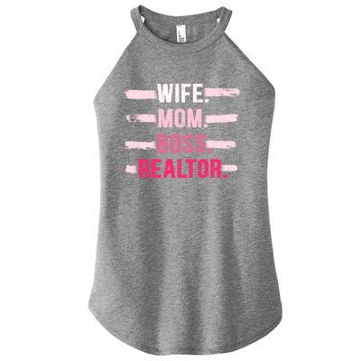 Wife Mom Boss Realtor Funny Real Estate Agent Funny Gift Women’s Perfect Tri Rocker Tank