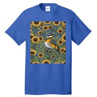 Western Meadowlark Bird Surrounded By Sunflowers Gift Tall T-Shirt