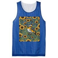 Western Meadowlark Bird Surrounded By Sunflowers Gift Mesh Reversible Basketball Jersey Tank