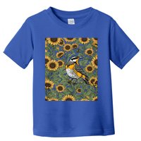 Western Meadowlark Bird Surrounded By Sunflowers Gift Toddler T-Shirt