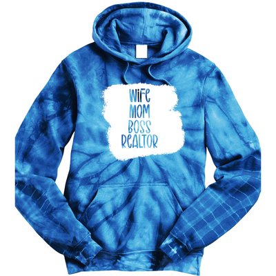 Wife Mom Boss Realtor Funny Real Estate Agent Gift Tie Dye Hoodie