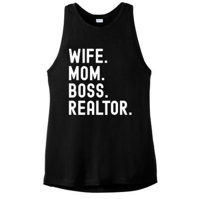 Wife Mom Boss Realtor Real Estate Agent Gift Ladies PosiCharge Tri-Blend Wicking Tank