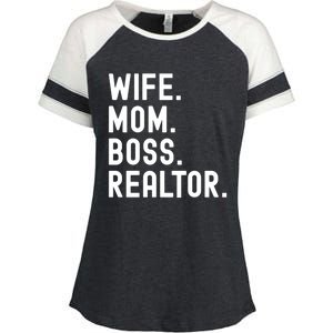 Wife Mom Boss Realtor Real Estate Agent Gift Enza Ladies Jersey Colorblock Tee