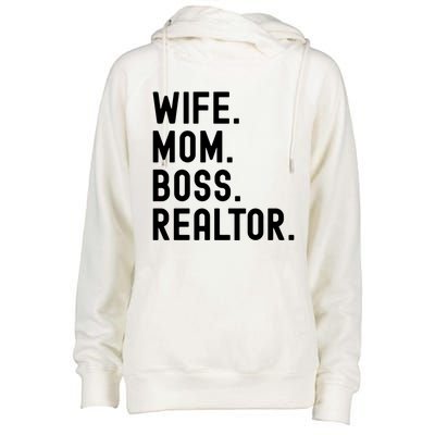 Wife Mom Boss Realtor Real Estate Agent Gift Womens Funnel Neck Pullover Hood