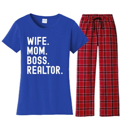 Wife Mom Boss Realtor Real Estate Agent Gift Women's Flannel Pajama Set