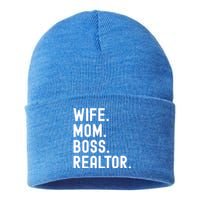 Wife Mom Boss Realtor Real Estate Agent Gift Sustainable Knit Beanie